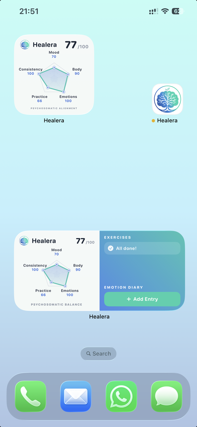 Healera — Home Screen widgets